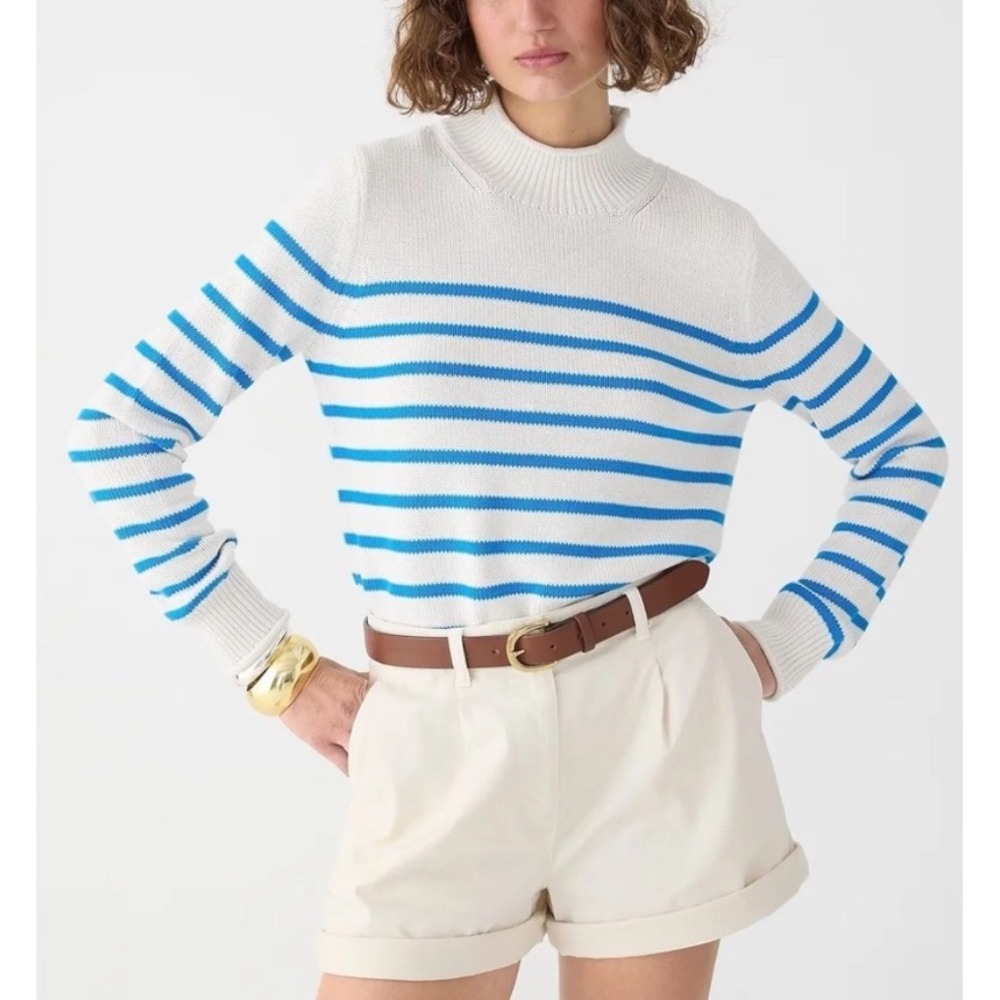 J. CREW New Heritage Rollneck Sweater in Stripe BS944